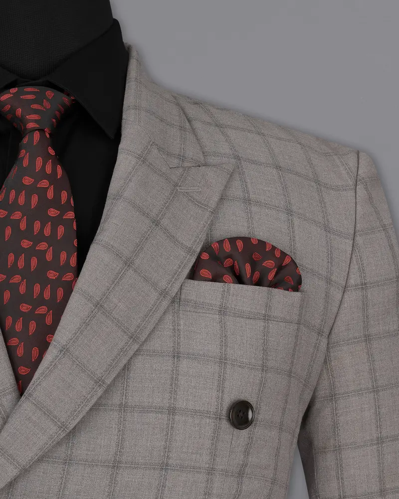 Concord Gray Plaid Double Breasted Suit 7