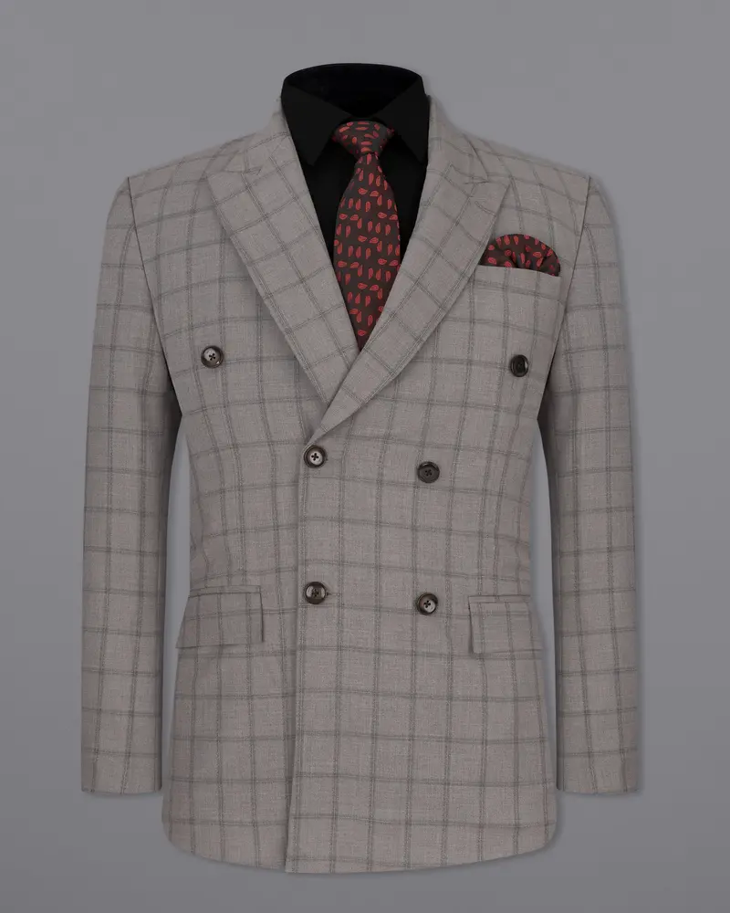 Concord Gray Plaid Double Breasted Suit 9