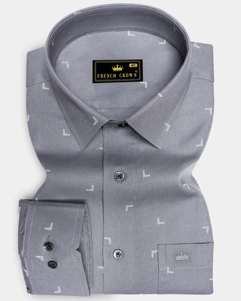 Concord Gray With White Royal Oxford Shirt 6