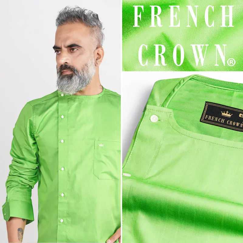 Conifer Green Super Soft Premium Cotton Designer Shirt 10