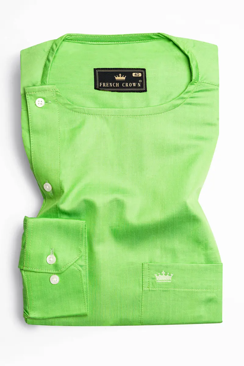 Conifer Green Super Soft Premium Cotton Designer Shirt 5