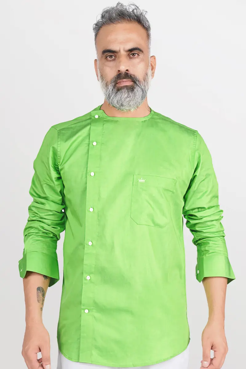 Conifer Green Super Soft Premium Cotton Designer Shirt 7