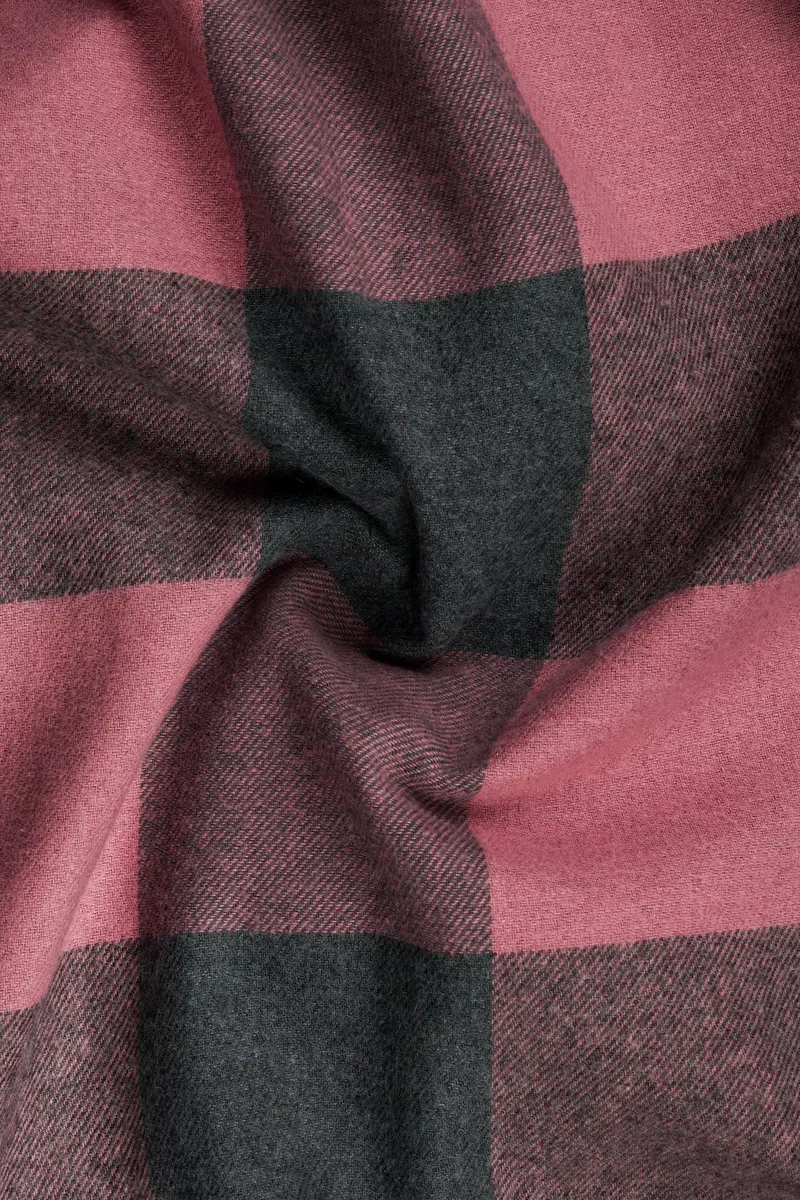 Contessa Pink And Vampire Gray Heavyweight Flannel Cotton Shirt 2