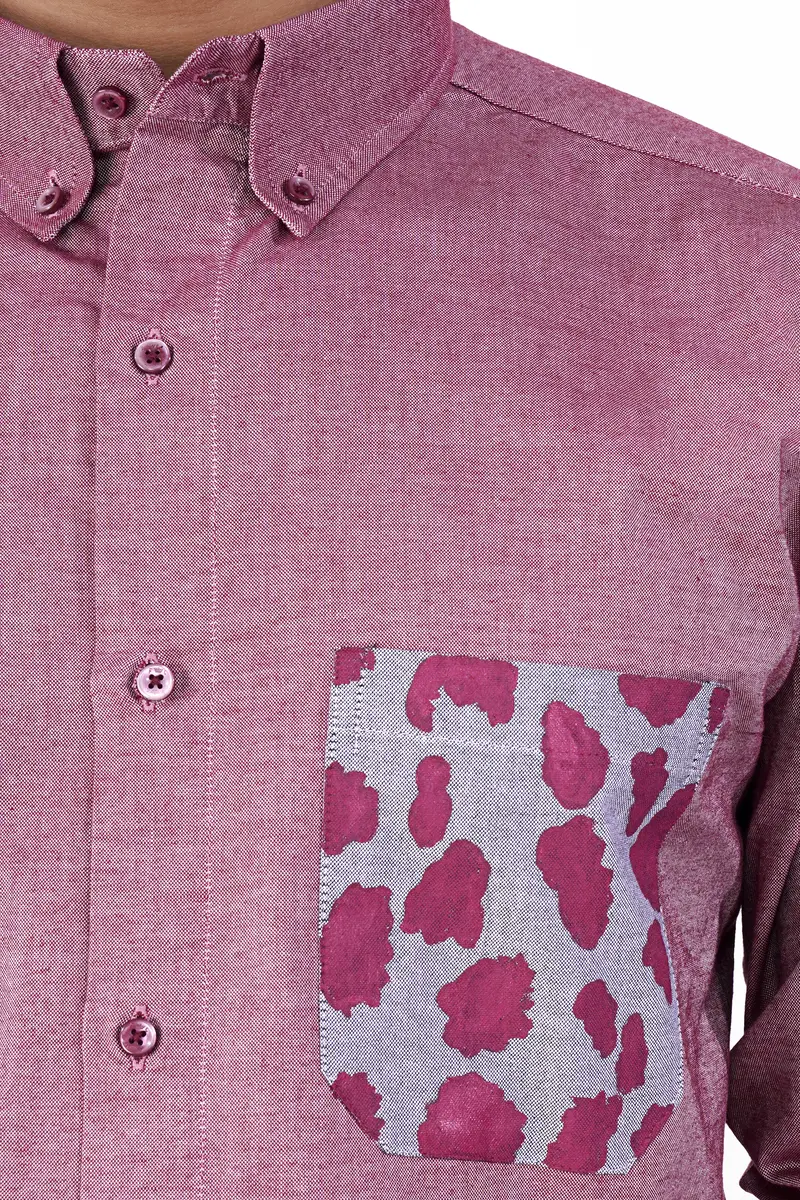 Contessa Pink And White Hand Painted Royal Oxford Designer Shirt 2