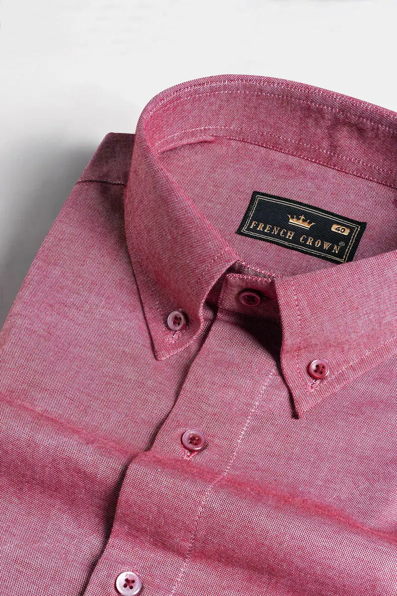 Contessa Pink And White Hand Painted Royal Oxford Designer Shirt 4