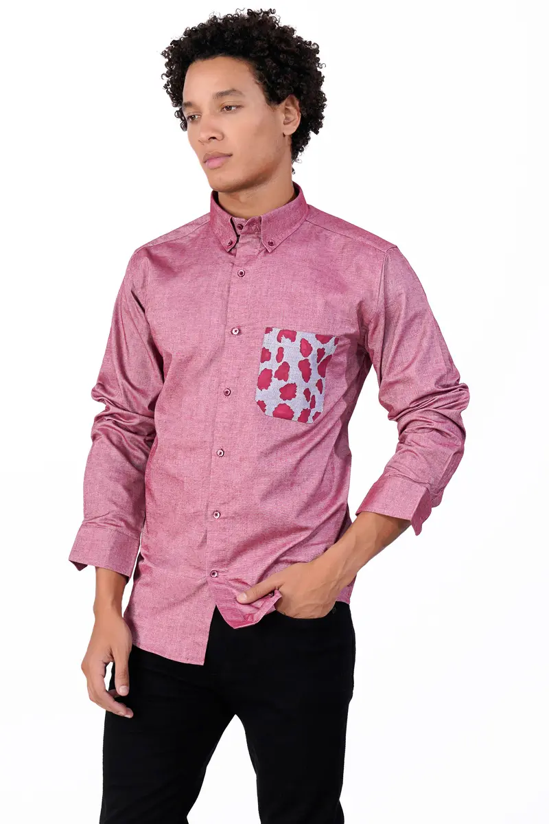 Contessa Pink And White Hand Painted Royal Oxford Designer Shirt 7