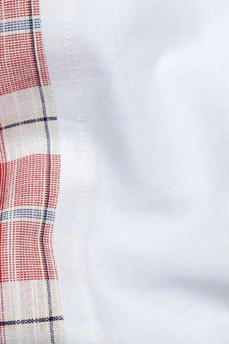 Contessa Red And Loblolly Gray Dobby Textured Premium Giza Cotton Designer Shirt 3