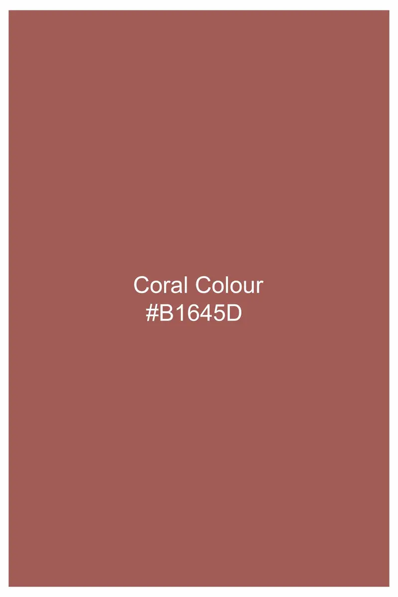 Coral Pink Subtle Sheen Super Soft Premium Cotton Mandarin Shirt 5