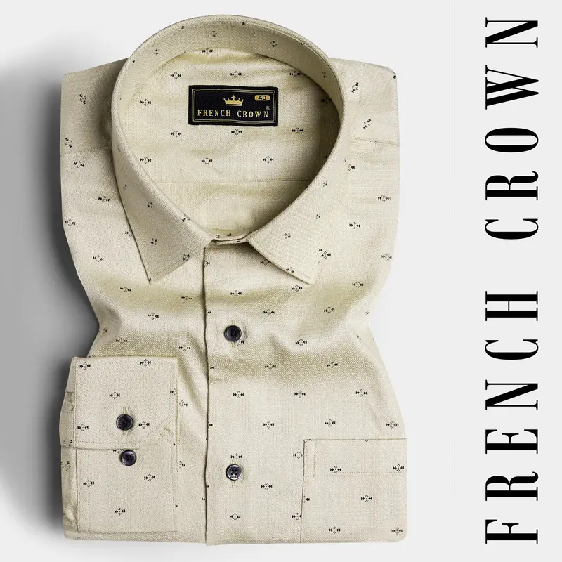 Coral Reef Brown Dobby Textured Premium Giza Cotton Shirt 4
