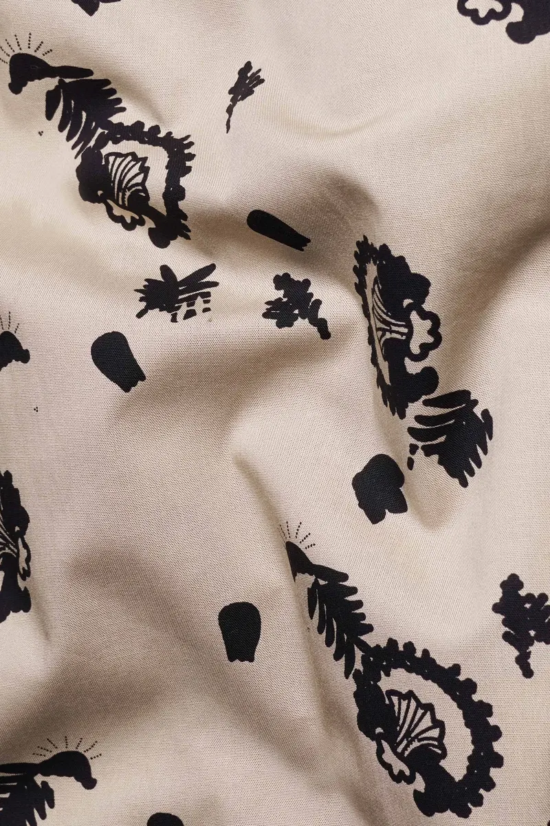 Coral Reef Brown With Black Printed Premium Cotton Shirt 3