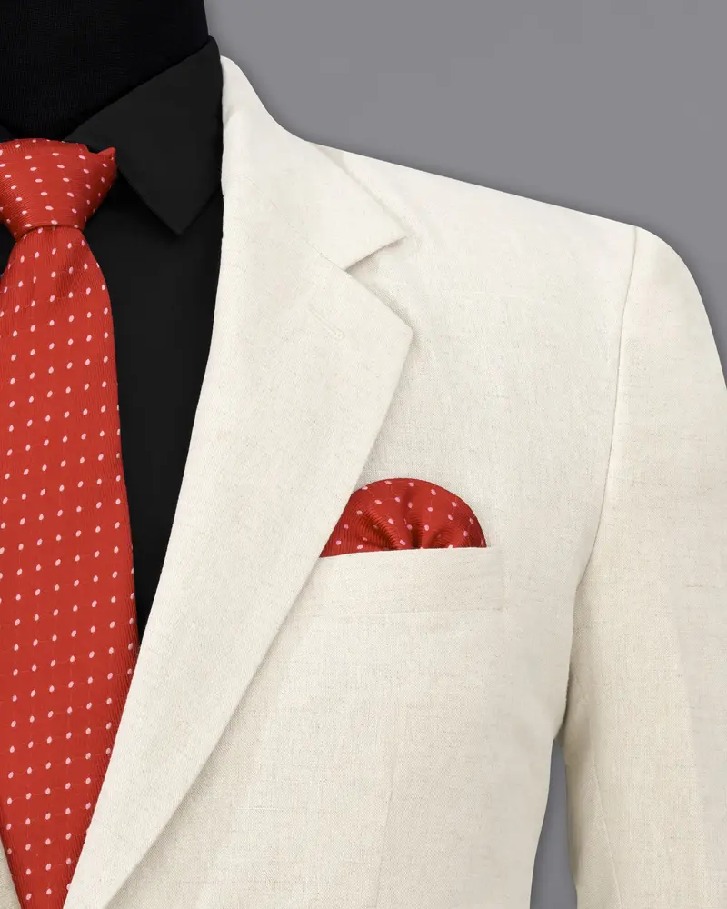 Coral Reef Cream Luxurious Linen Blazer 6