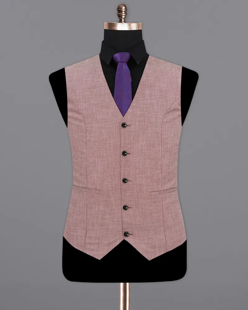 Coral Tree Red Textured Waistcoat 2