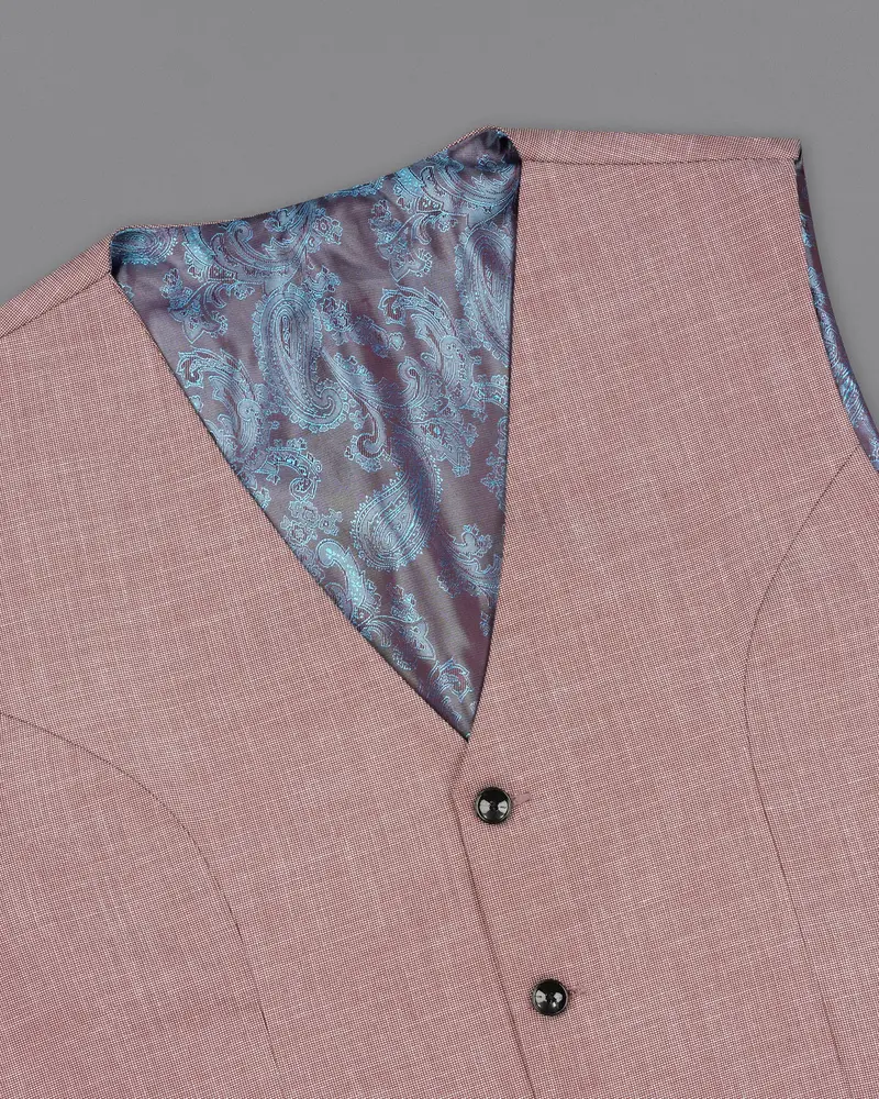Coral Tree Red Textured Waistcoat 4