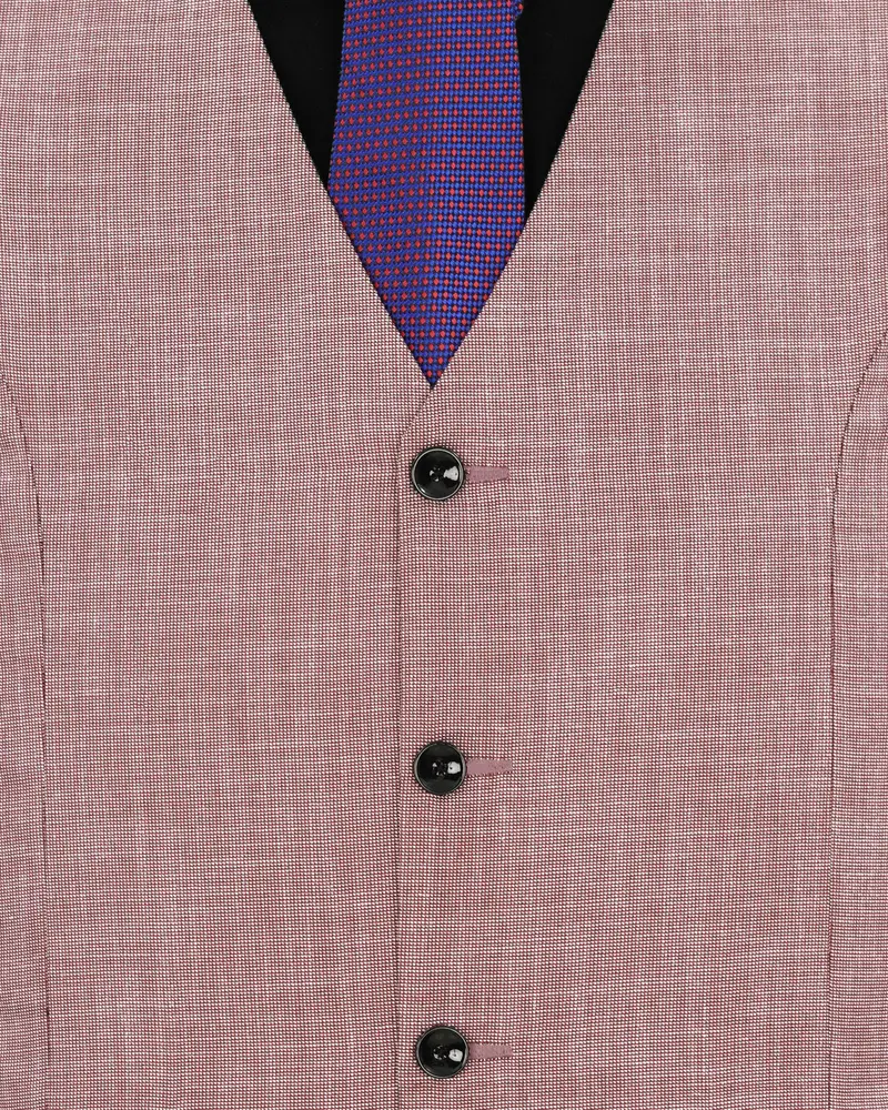 Coral Tree Red Textured Waistcoat 5