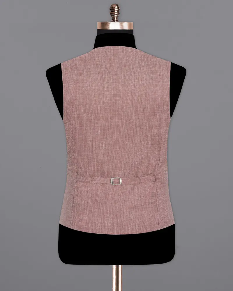 Coral Tree Red Textured Waistcoat 6