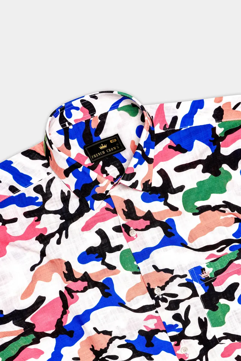 Coralfusion-Black & White With Light Coral Pink Funky Printed Lightweight Premium Cotton Multicolor Casual Shirt 5