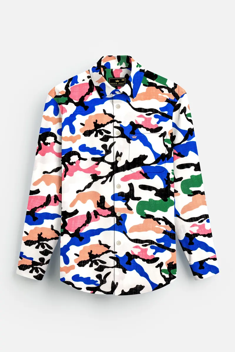 Coralfusion-Black & White With Light Coral Pink Funky Printed Lightweight Premium Cotton Multicolor Casual Shirt 6
