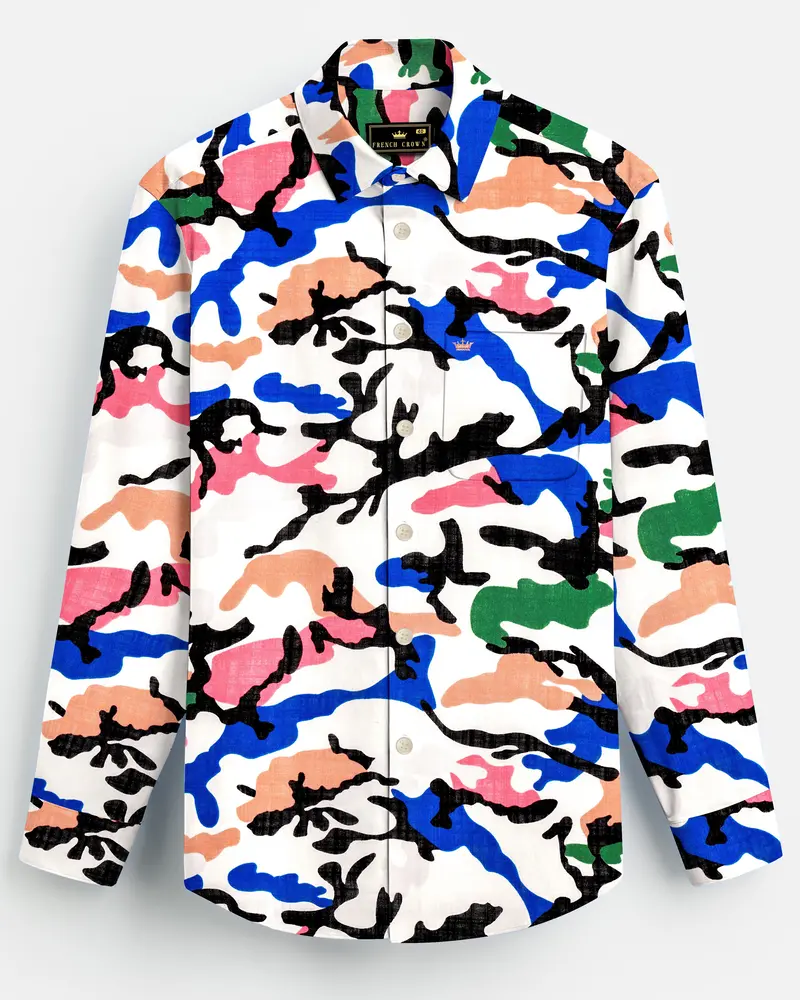 Coralfusion-Black & White With Light Coral Pink Funky Printed Lightweight Premium Cotton Multicolor Casual Shirt 8