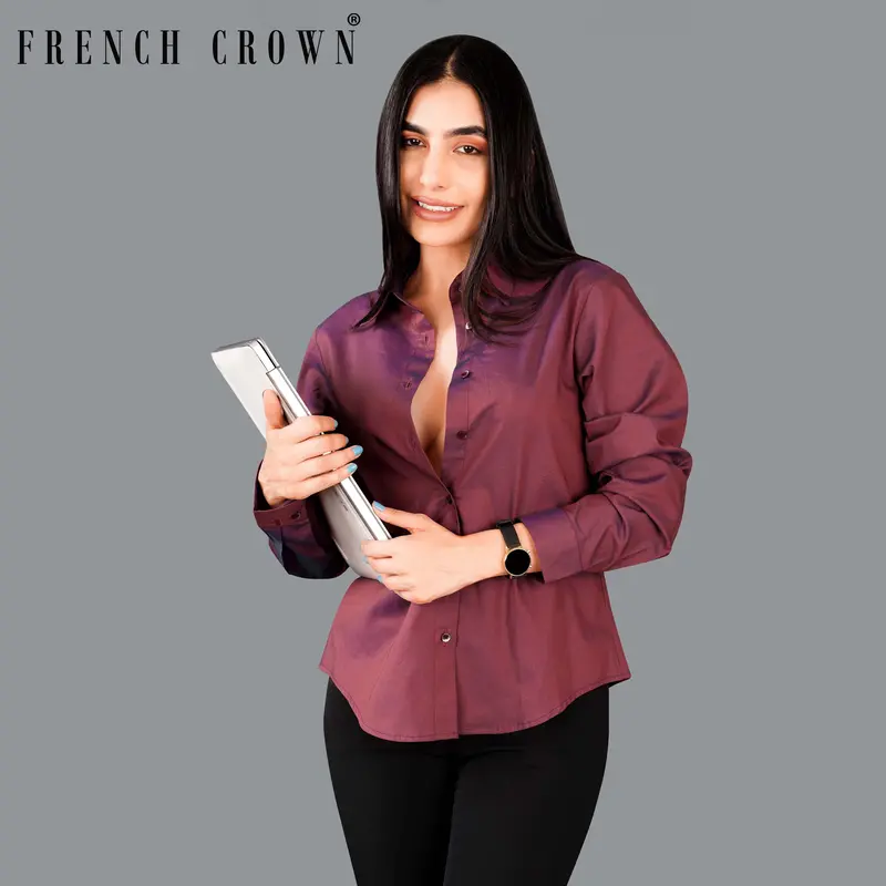 Cordovan Maroon Premium Cotton Shirt 1