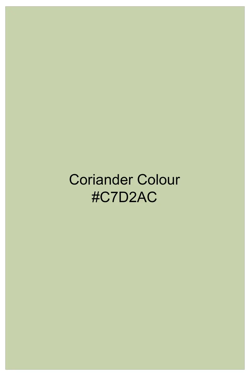 Coriander Green Jacquard Butta Textured Premium Giza Cotton Shirt 8