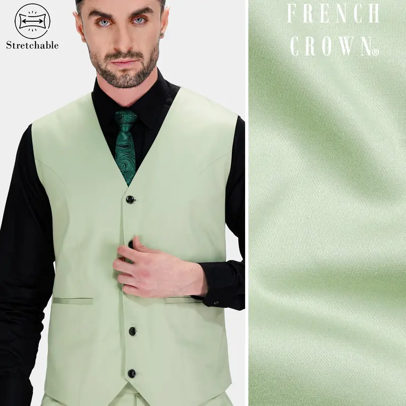 Coriander Green Premium Cotton Stretchable Traveler Waistcoat 1