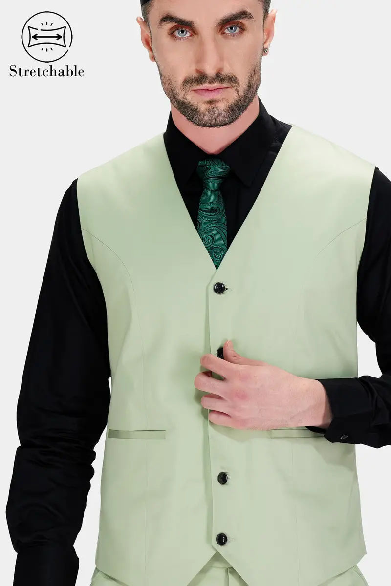 Coriander Green Premium Cotton Stretchable Traveler Waistcoat 2