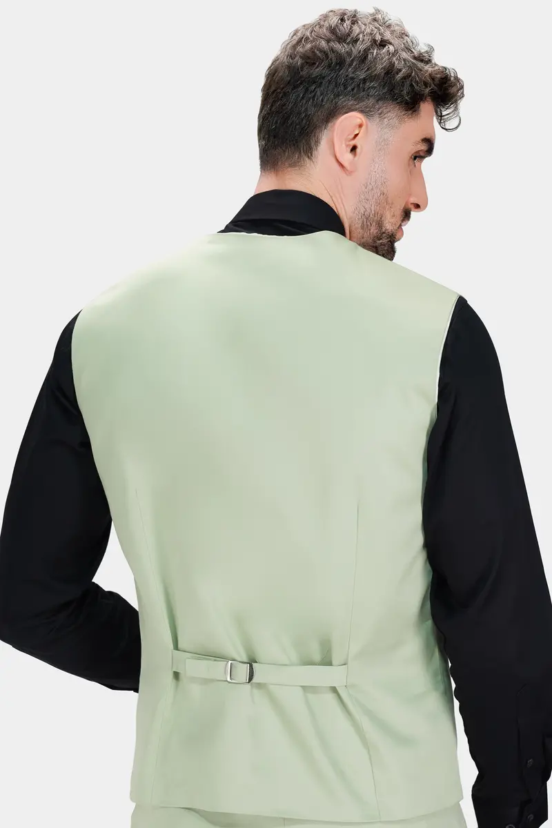 Coriander Green Premium Cotton Stretchable Traveler Waistcoat 4