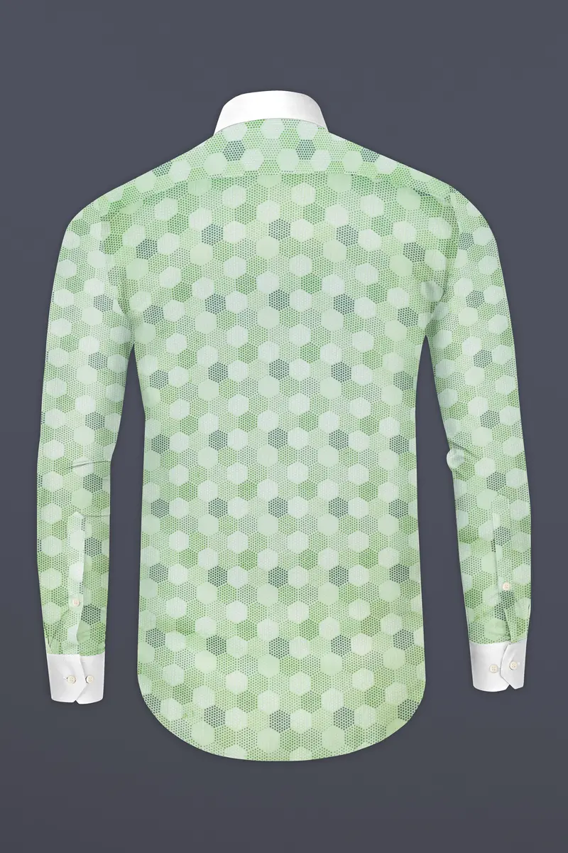 Coriander Green Printed Subtle Sheen Super Soft Premium Cotton Shirt 6