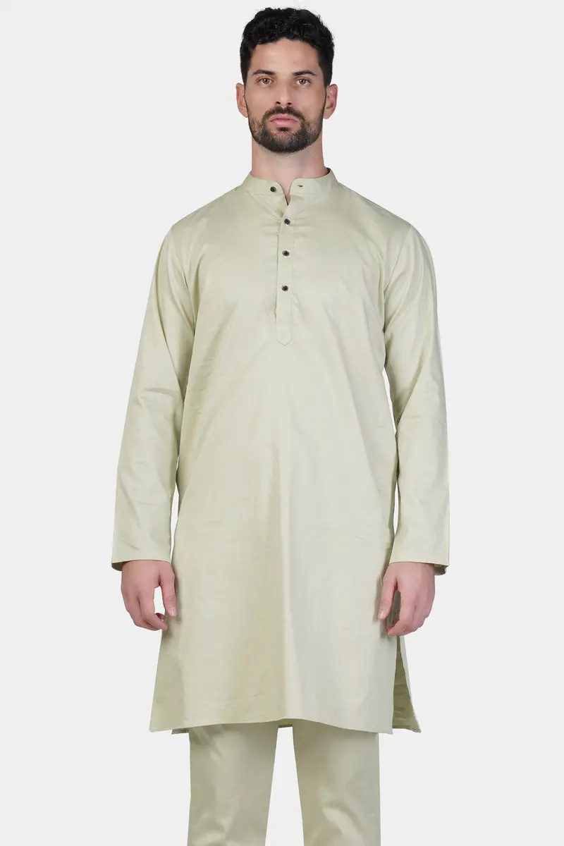 Coriander Green Subtle Sheen Super Soft Premium Cotton Kurta 2