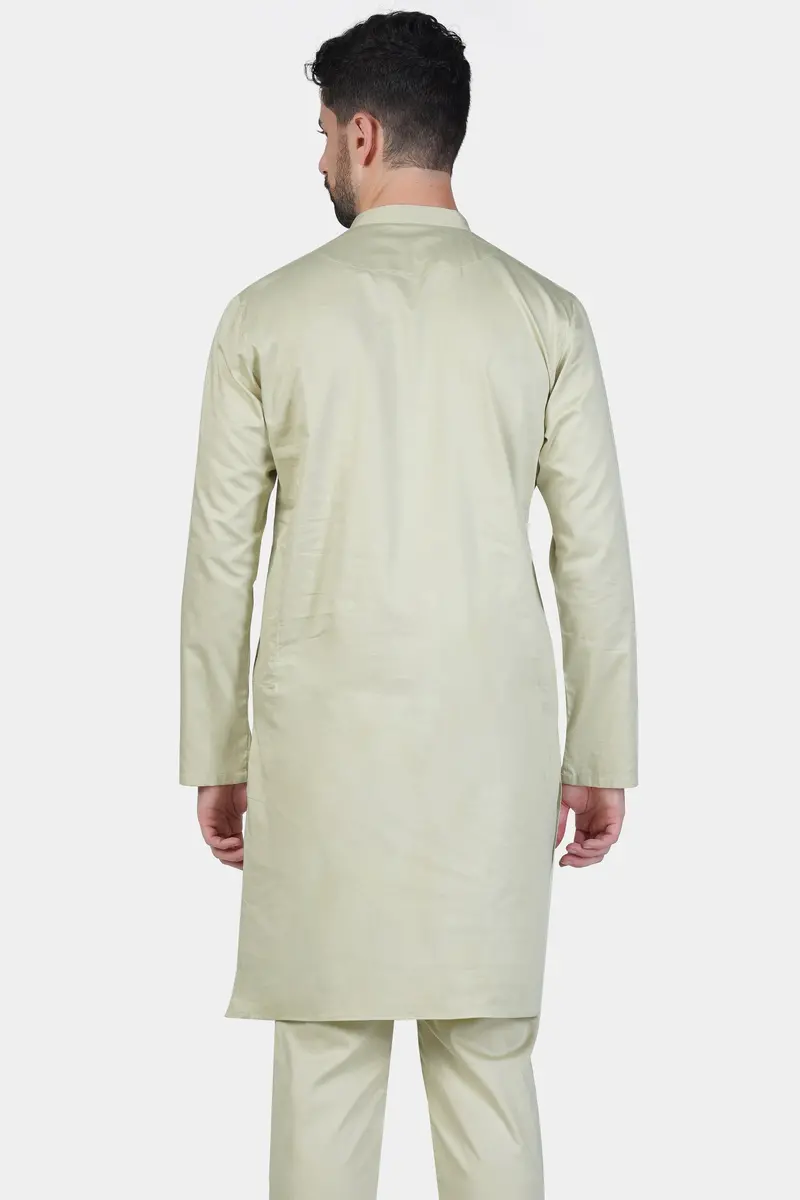 Coriander Green Subtle Sheen Super Soft Premium Cotton Kurta 7