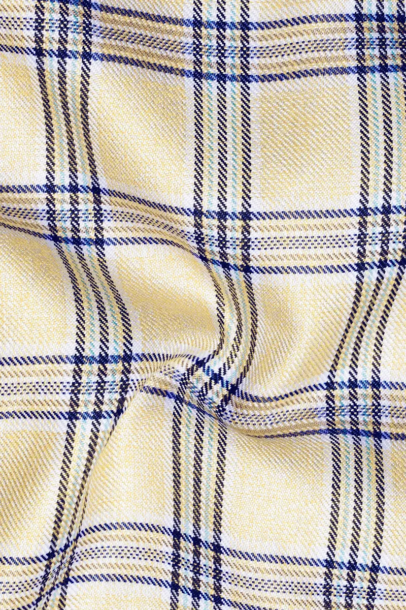 Coriander Light Brown With Rhino Blue Plaid Pant 3