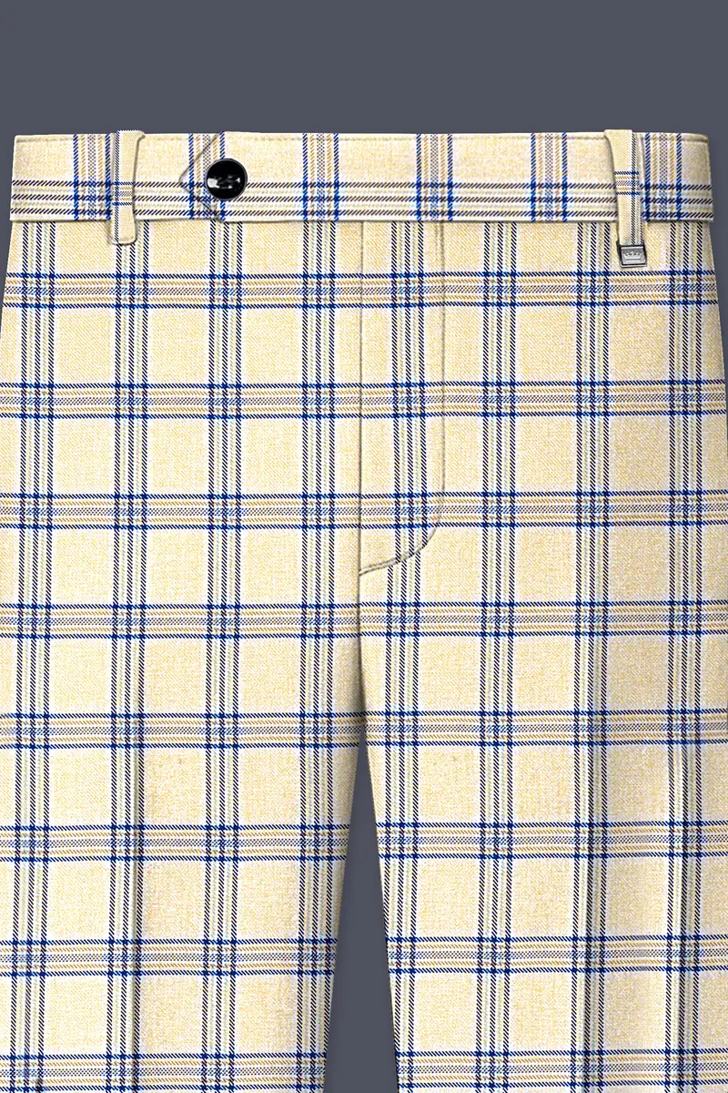 Coriander Light Brown With Rhino Blue Plaid Pant 4