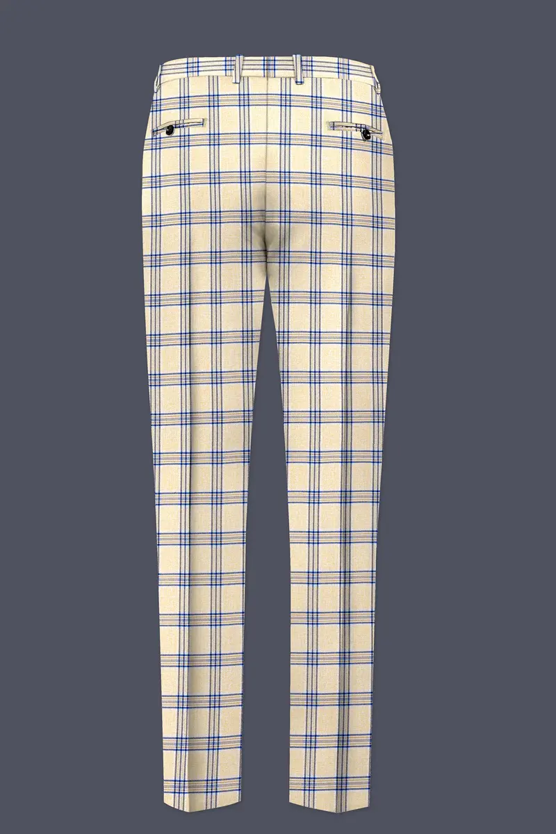 Coriander Light Brown With Rhino Blue Plaid Pant 5