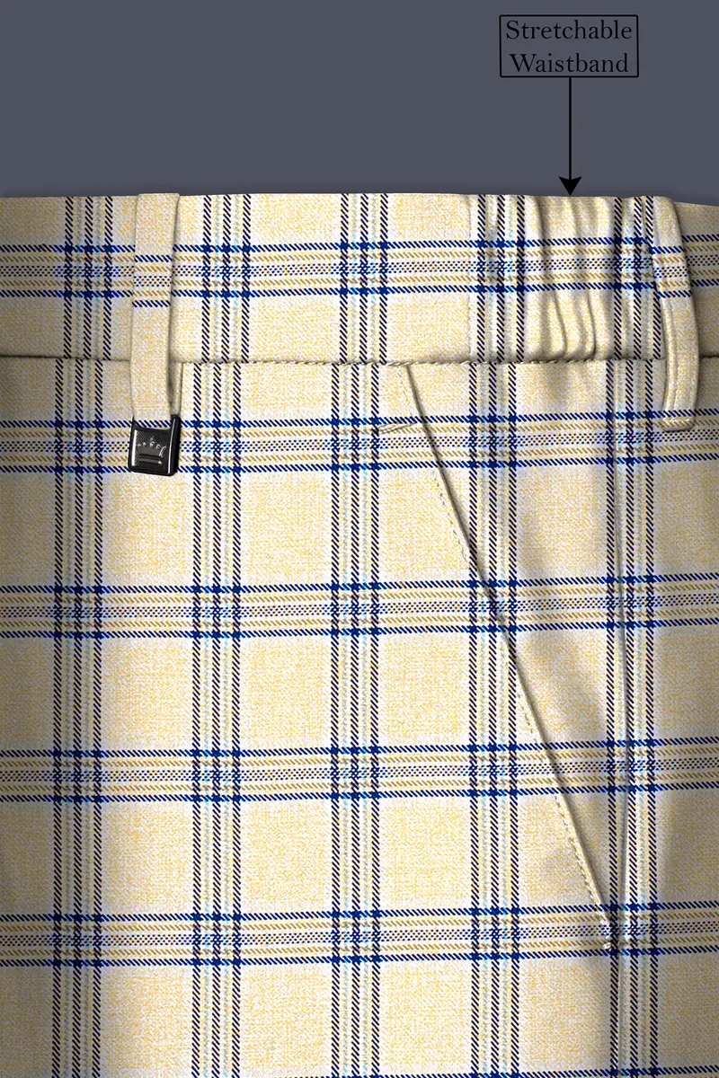 Coriander Light Brown With Rhino Blue Plaid Pant 6