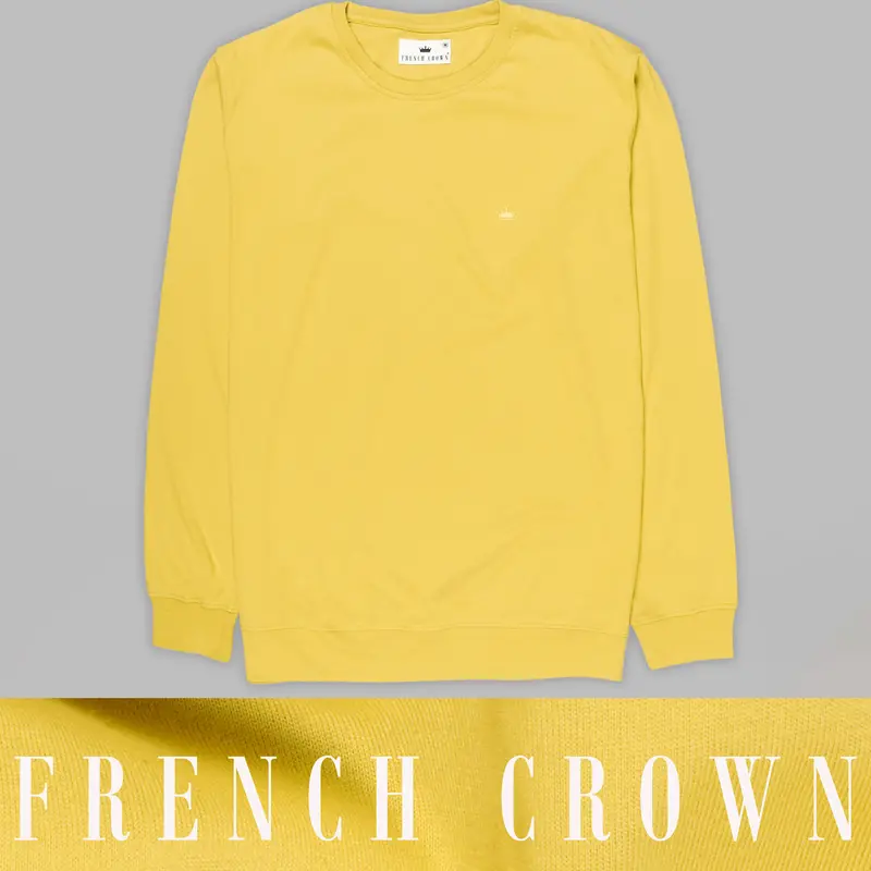 Corn Yellow Super Soft Premium Cotton Full Sleeve Organic Cotton Brushed Sweatshirt 1