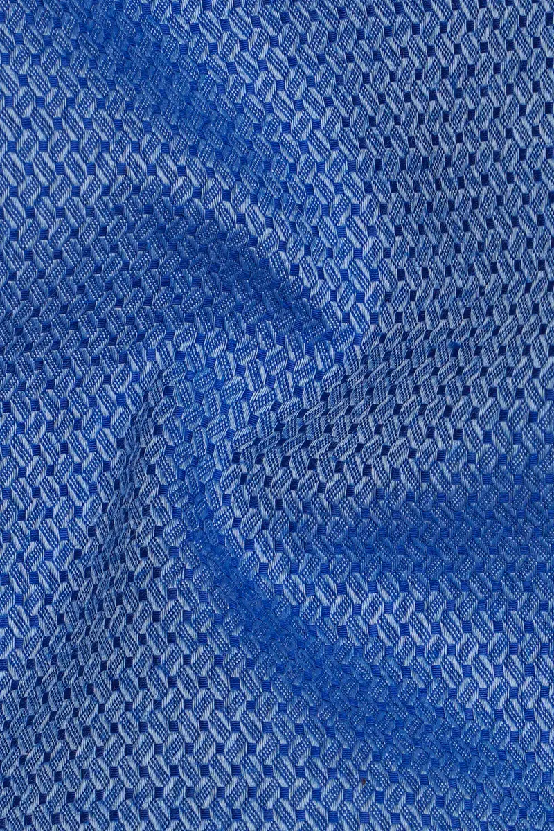 Cornflower Blue Dobby Textured Premium Giza Cotton Shirt 3