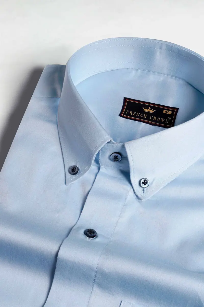 Cornflower Blue Super Soft Premium Cotton Button Down Shirt 1