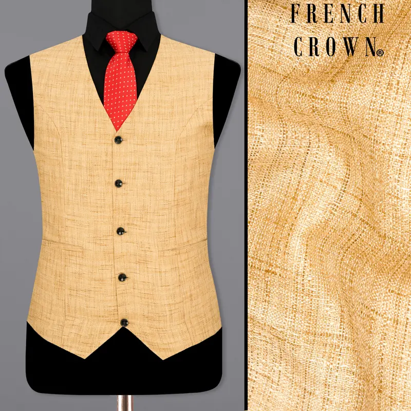 Corvette Brown Textured Waistcoat 1