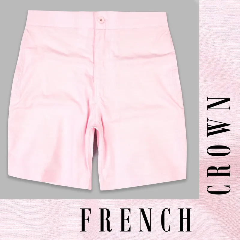 Cosmos Pink Dobby Textured Giza Cotton Shorts 1