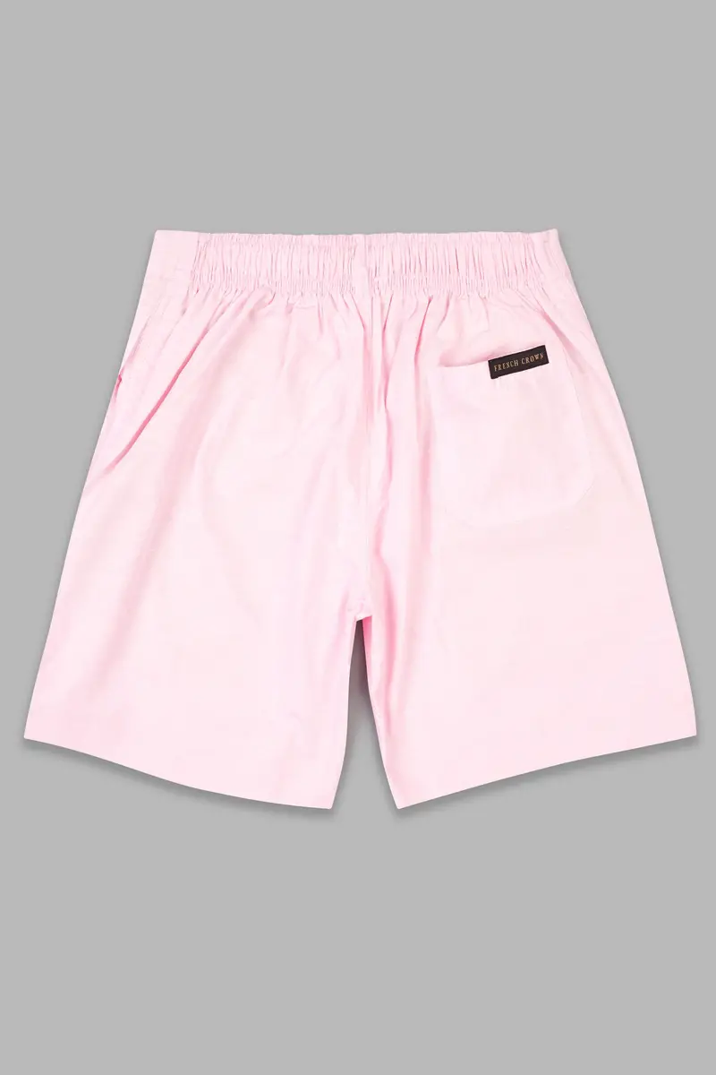 Cosmos Pink Dobby Textured Giza Cotton Shorts 5