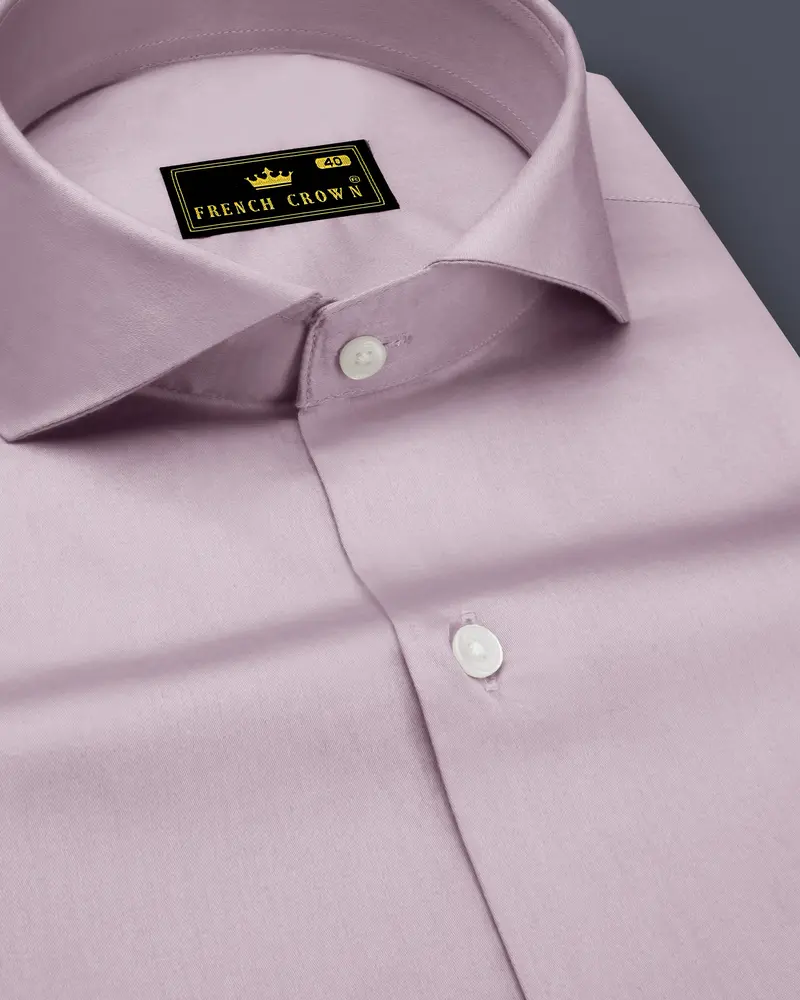 Coutaro-Plum Pink Subtle Sheen Super Soft Premium Cotton Cut Away Collar Dress Shirt 1