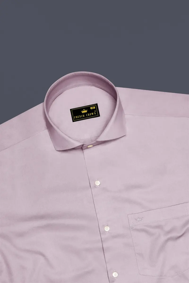 Coutaro-Plum Pink Subtle Sheen Super Soft Premium Cotton Cut Away Collar Dress Shirt 5