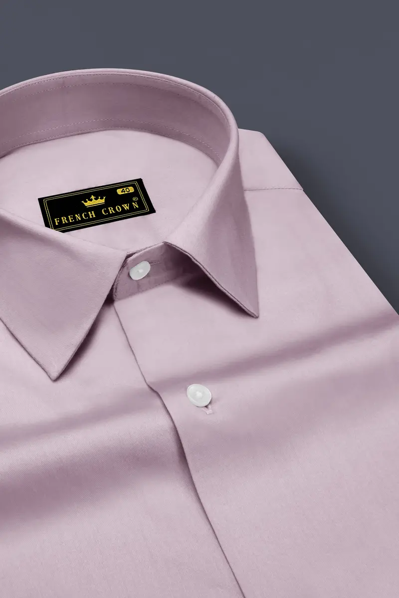 Coutaro-Plum Pink Subtle Sheen Super Soft Premium Cotton Dress Shirt 2