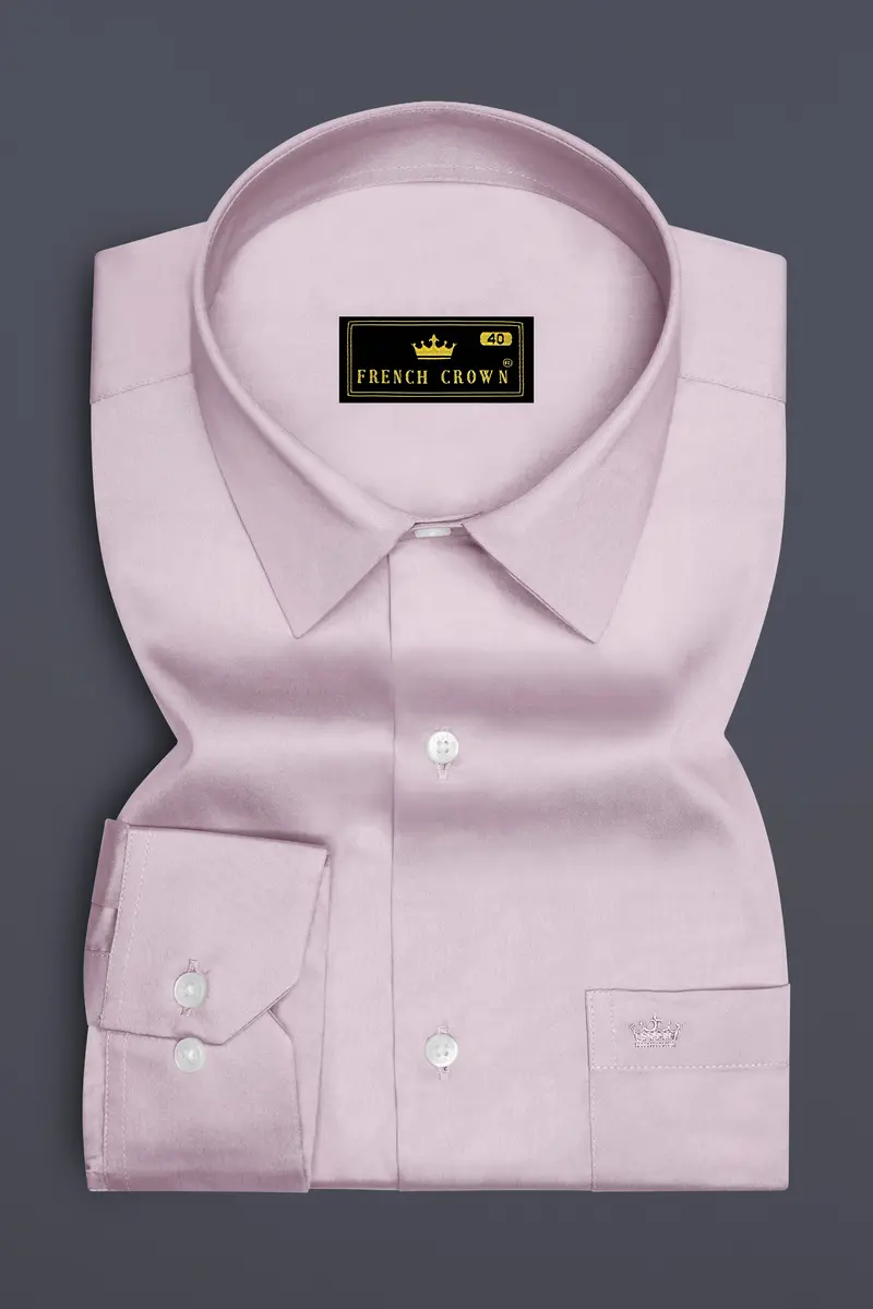 Coutaro-Plum Pink Subtle Sheen Super Soft Premium Cotton Dress Shirt 4