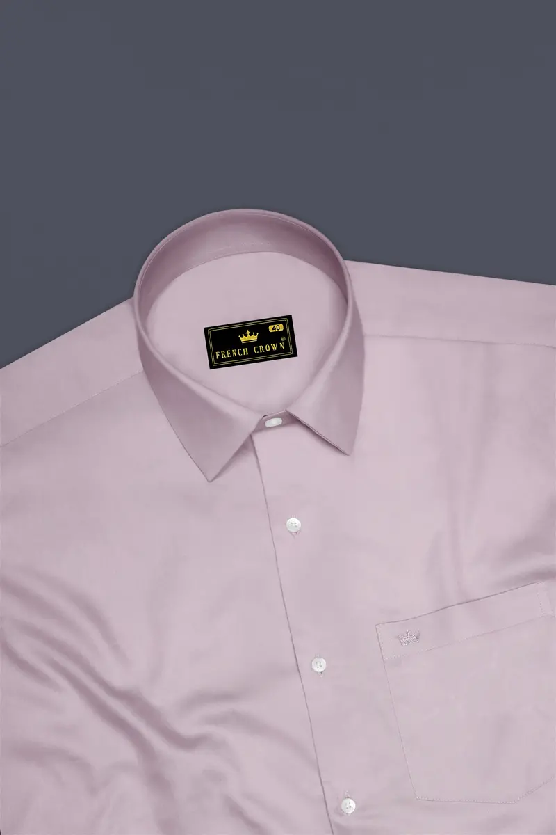 Coutaro-Plum Pink Subtle Sheen Super Soft Premium Cotton Dress Shirt 5