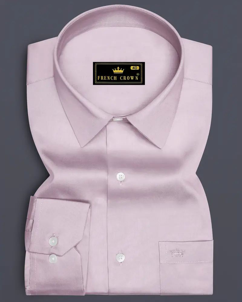 Coutaro-Plum Pink Subtle Sheen Super Soft Premium Cotton Dress Shirt 6