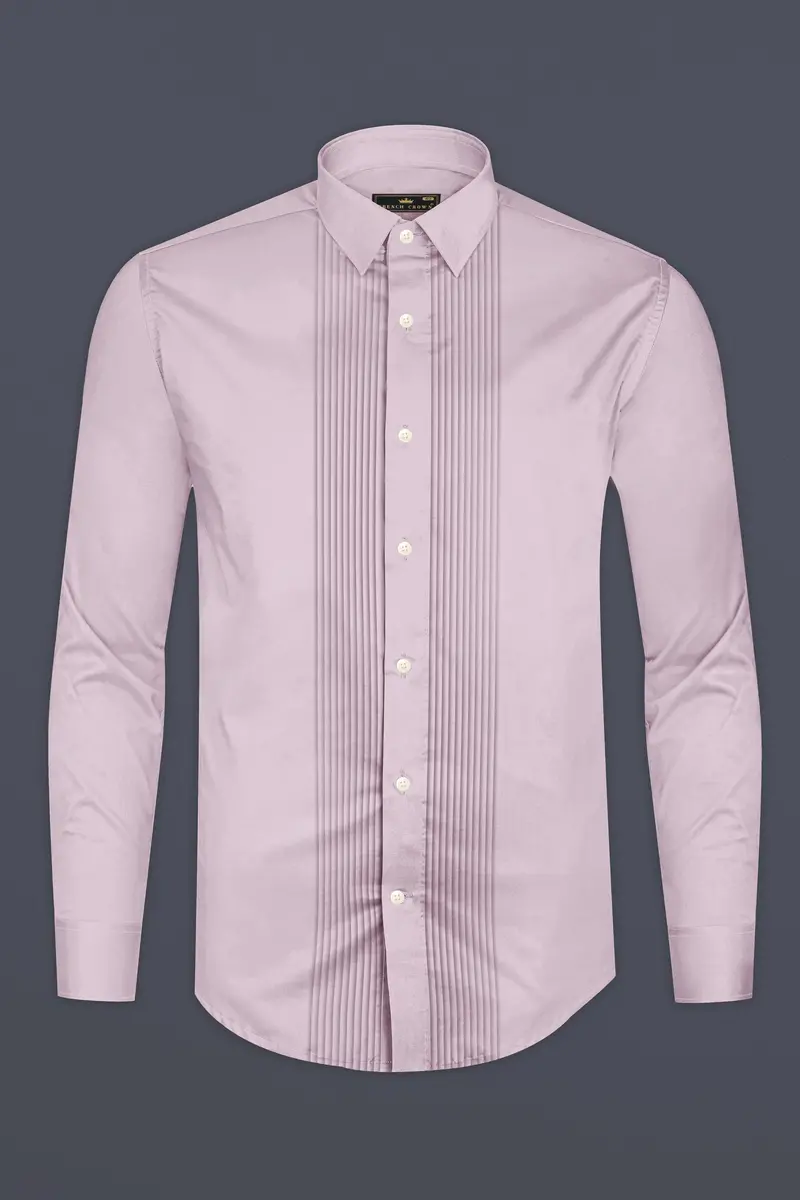 Coutaro-Plum Pink Subtle Sheen Super Soft Premium Cotton Tuxedo Dress Shirt 6
