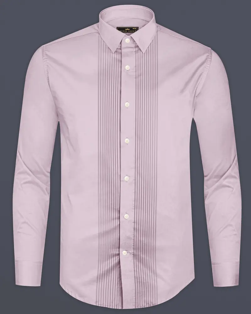 Coutaro-Plum Pink Subtle Sheen Super Soft Premium Cotton Tuxedo Dress Shirt 8