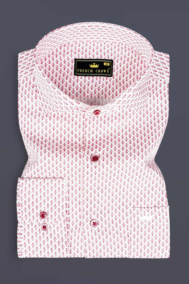 Cranberry Pink Printed Subtle Sheen Super Soft Premium Cotton Shirt 10