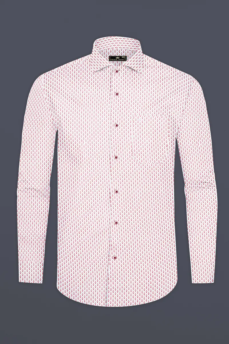 Cranberry Pink Printed Subtle Sheen Super Soft Premium Cotton Shirt 11